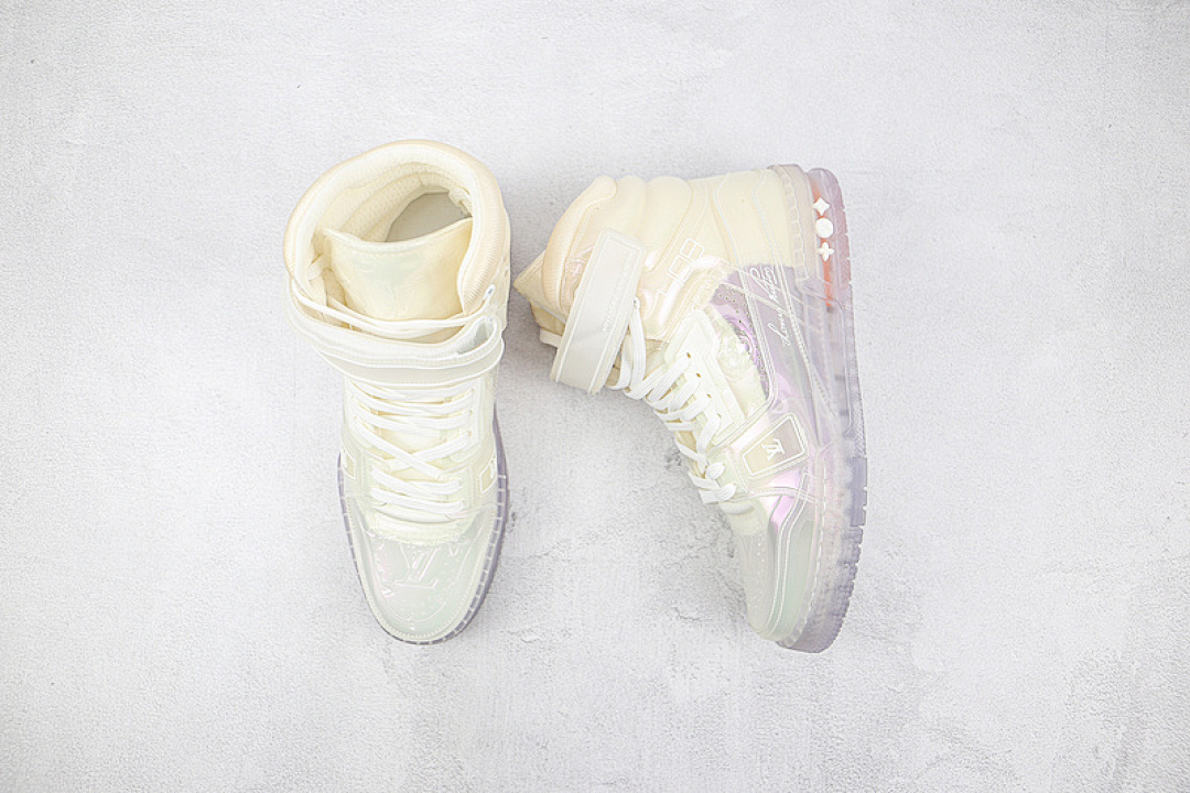 Louis Vuitton [L*V 2021 HIGH TRAINER WHITE/WHITE/WHITE]-[MAN:39-45] - Image 4
