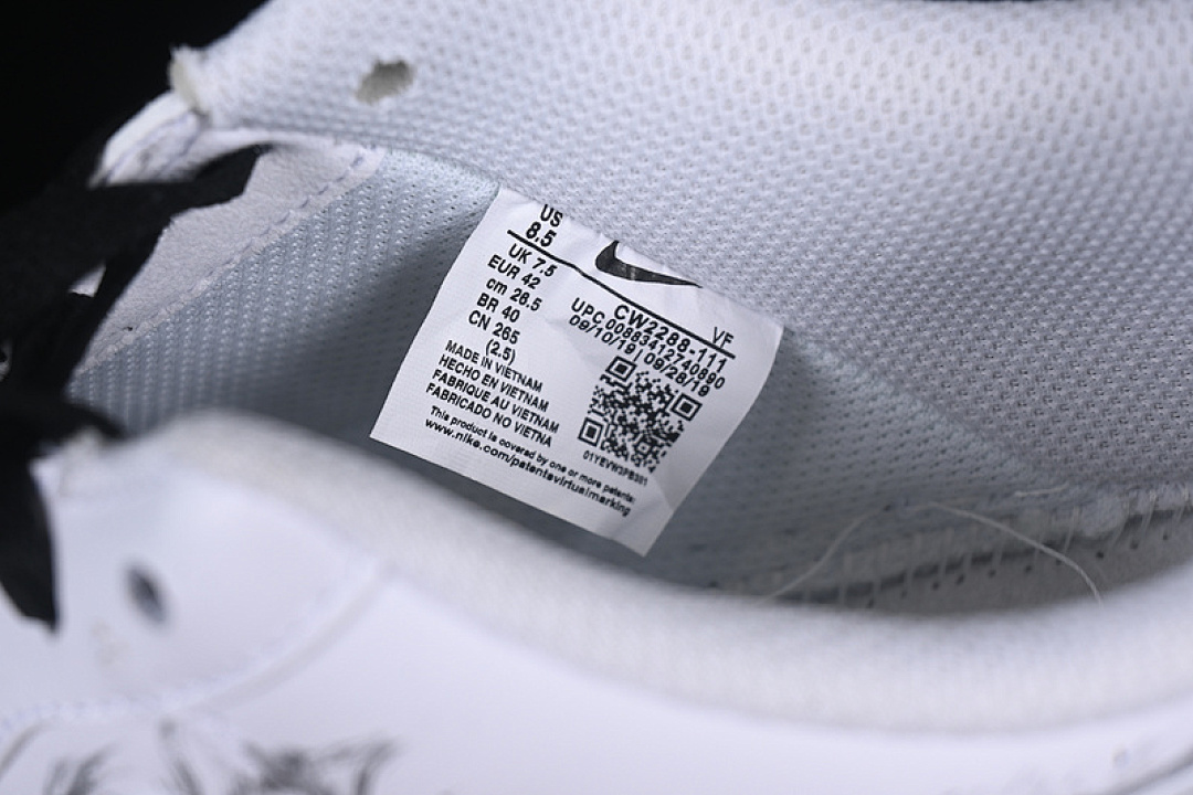 Nike [ZH0316-062]-[AIR FORCE 1 07 LOW WHITE/BLACK]-[WOMAN:36-39]-[MAN:40-45] - Image 6