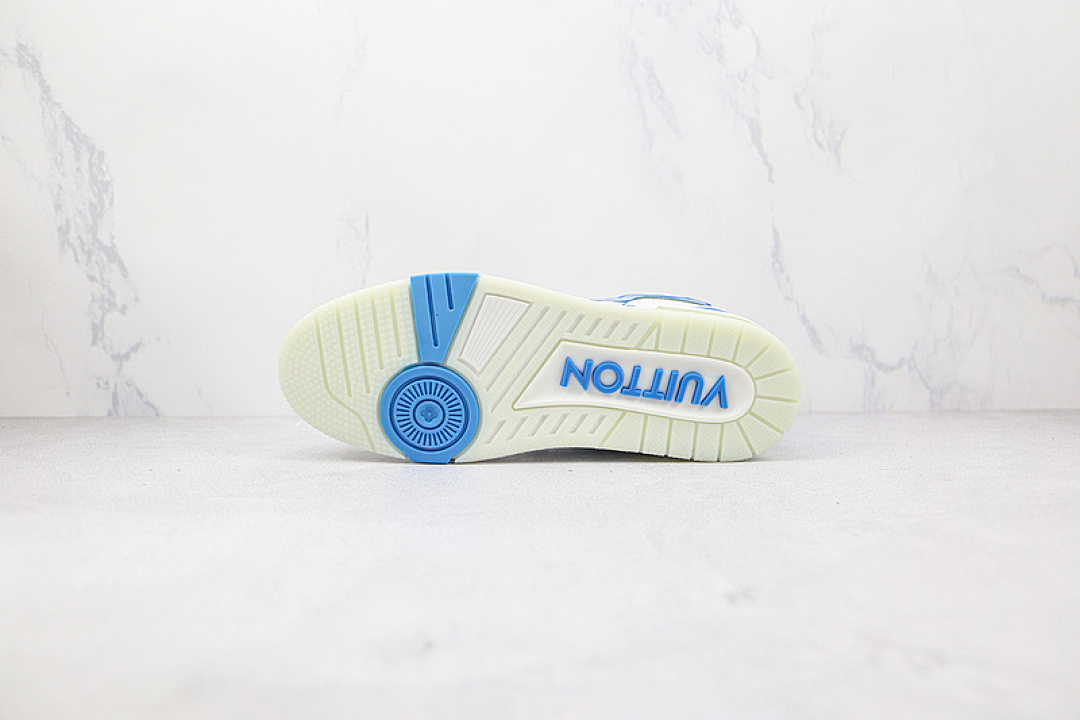 Louis Vuitton [L*V SHOES TRAINER WHITE/WHITE/BLUE]-[MAN:39-45] - Image 9