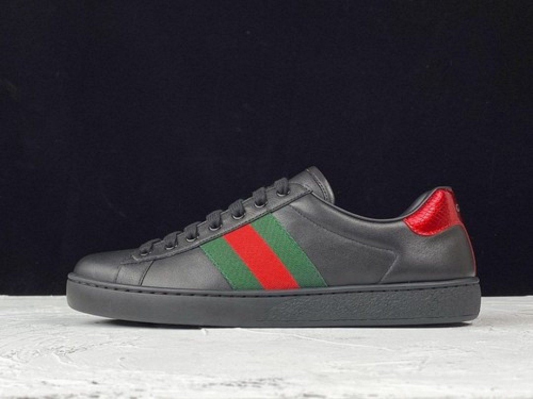 Gucci Gucci [ ACE EMBROIDERED LOW-TOP SNEAKER BLACK/GREEN/RED]-[UNISEX:34-48], photo 1