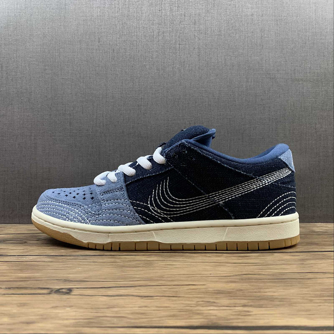 Unbranded [CV0316-400]-[DUNK LOW PRO PRM SB SASHIKO PACK MYSTIC NAVY/MYSTIC NAVY/GUM (LIGHT BROWN]), photo 1