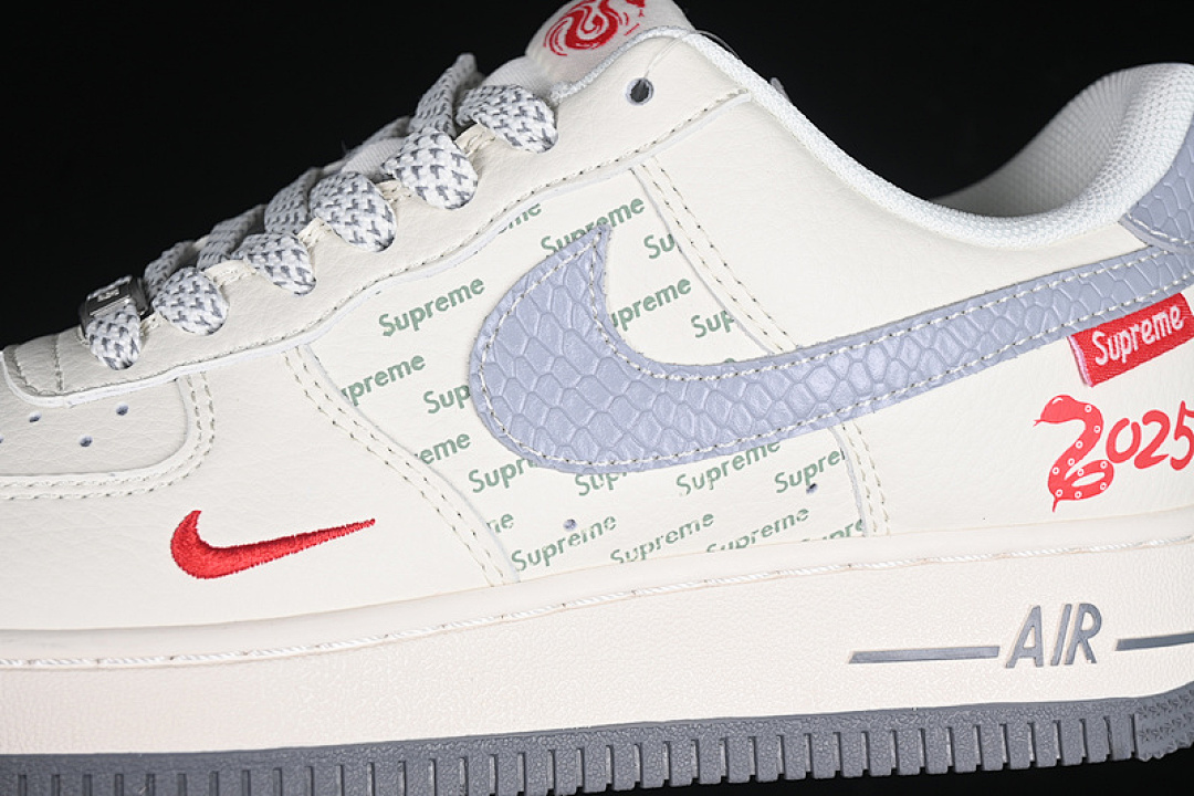 Nike [XS1958-503]-[AIR FORCE 1 07 LOW SUP WHITE/GREY/RED/SILVER]-[WOMAN:36-39]-[MAN:40-45] - Image 9