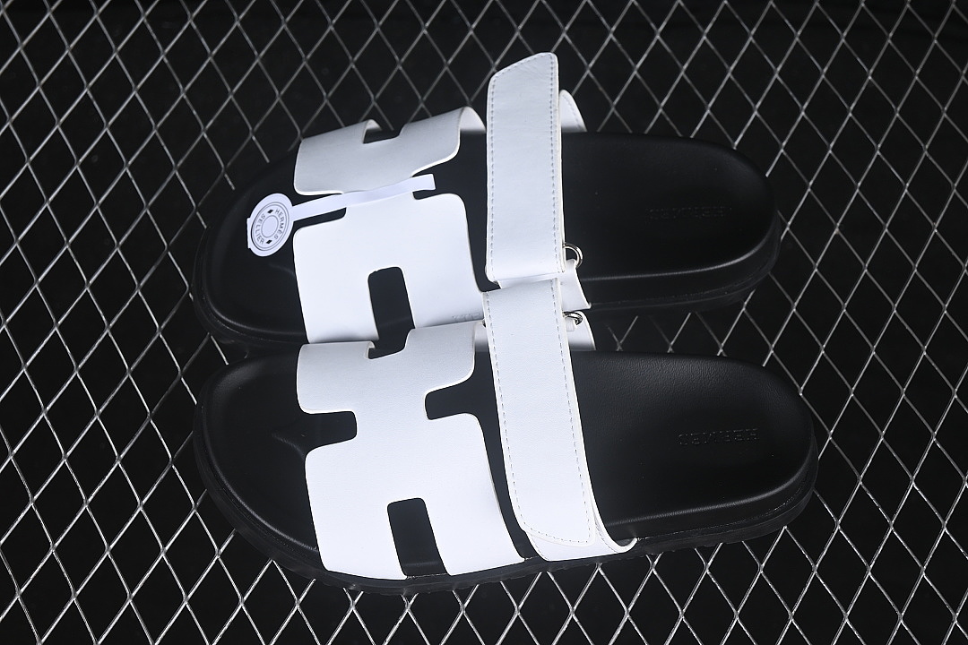 Chanel [CHYPRE FLAT BOTTOMED ONE SHOULDER SLIPPERS WHITE/BLACK]-[WOMAN:35-39]-[MAN:40-46] - Image 8