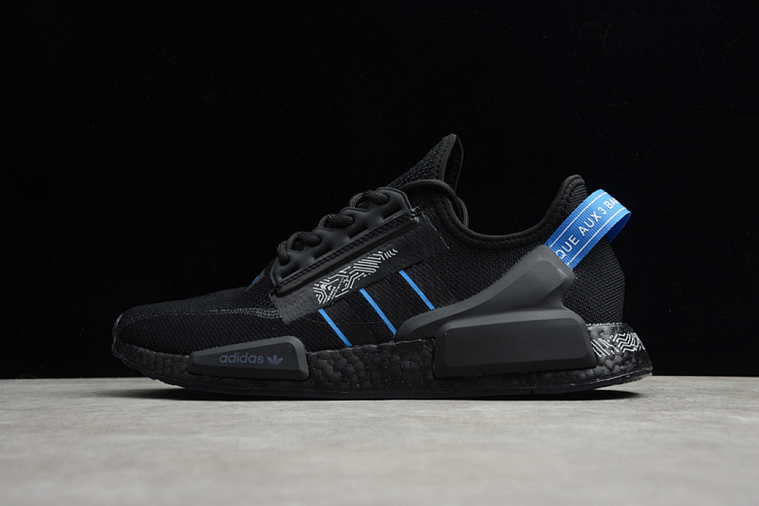 NMD_R1 V2 SHOES CORE BLACK/CORE BLACK/BLUE · FY1483, photo 1