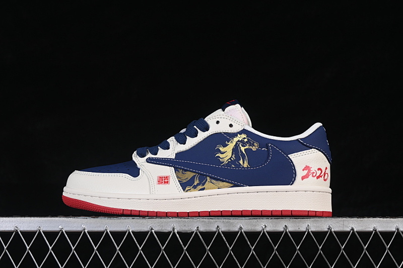 Jordan AIR Jordan 1 LOW AJ1 CASUAL SNEAKERS BLUE/RED/WHITE · FF9989-011, photo 1