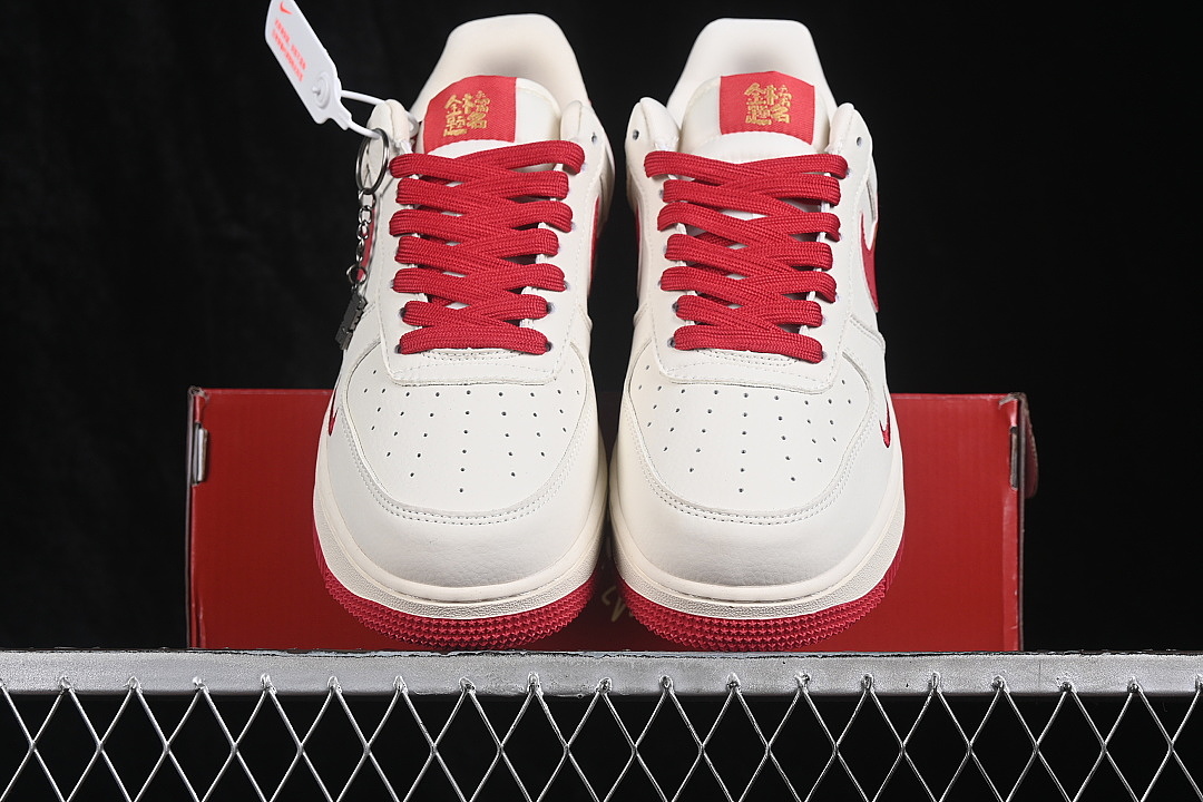 Nike [RD1988-002]-[AIR FORCE 1 07 LOW CASUAL SNEAKERS WHITE/RED/WHITE]-[WOMAN:36-39]-[MAN:40-45] - Image 13