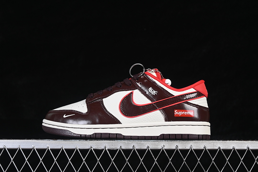 Nike SB DUNK LOW LOW-TOP CASUAL SNEAKERS WHITE/BLACK/RED · NH0601-480, photo 1