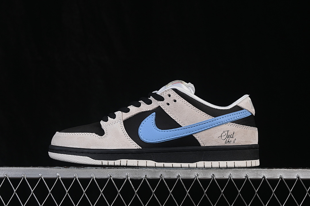 Nike SB DUNK LOW LOW-TOP CASUAL SNEAKERS BEIGE/BLACK/BLUE · FZ5645-100, photo 1