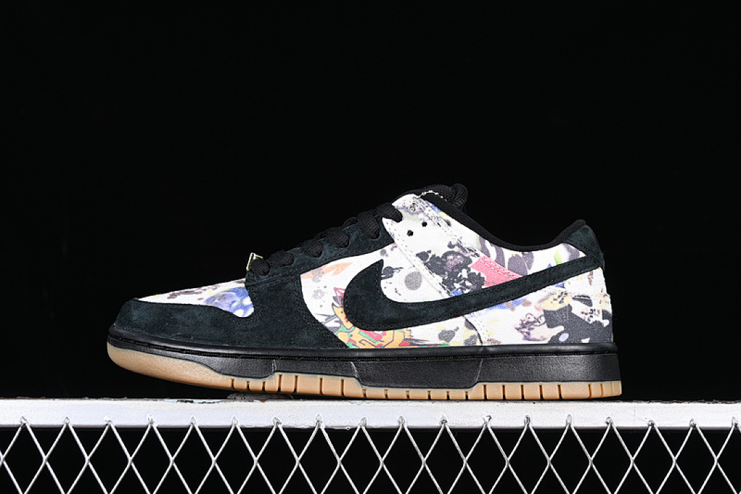 Supreme [FD8778-001]-[SUPREME X DUNK LOW SB RAMMELLZEE BLACK/BLACK/MULTI-COLOR]-[UNSIZE:36-47.5], photo 1