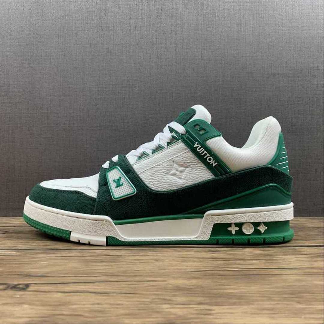 Louis Vuitton Louis Vuitton [L*V TRAINER SHOES WHITE/WHITE/GREEN]-[MAN:38-45], photo 1