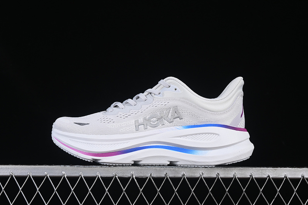On Running [1162012 CYWH]-[HOKA ONE BONDI 9 WHITE/GREY/PURPLE/BLUE]-[WOMAN:36-39]-[MAN:40-45] - Image 2