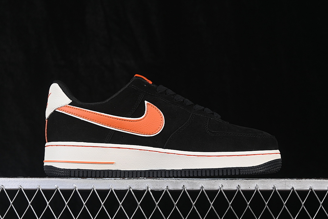 Nike [FV3694-107]-[AIR FORCE 1 07 LOW CASUAL SNEAKERS BLACK/ORANGE]-[WOMAN:36-39]-[MAN:40-45] - Image 5