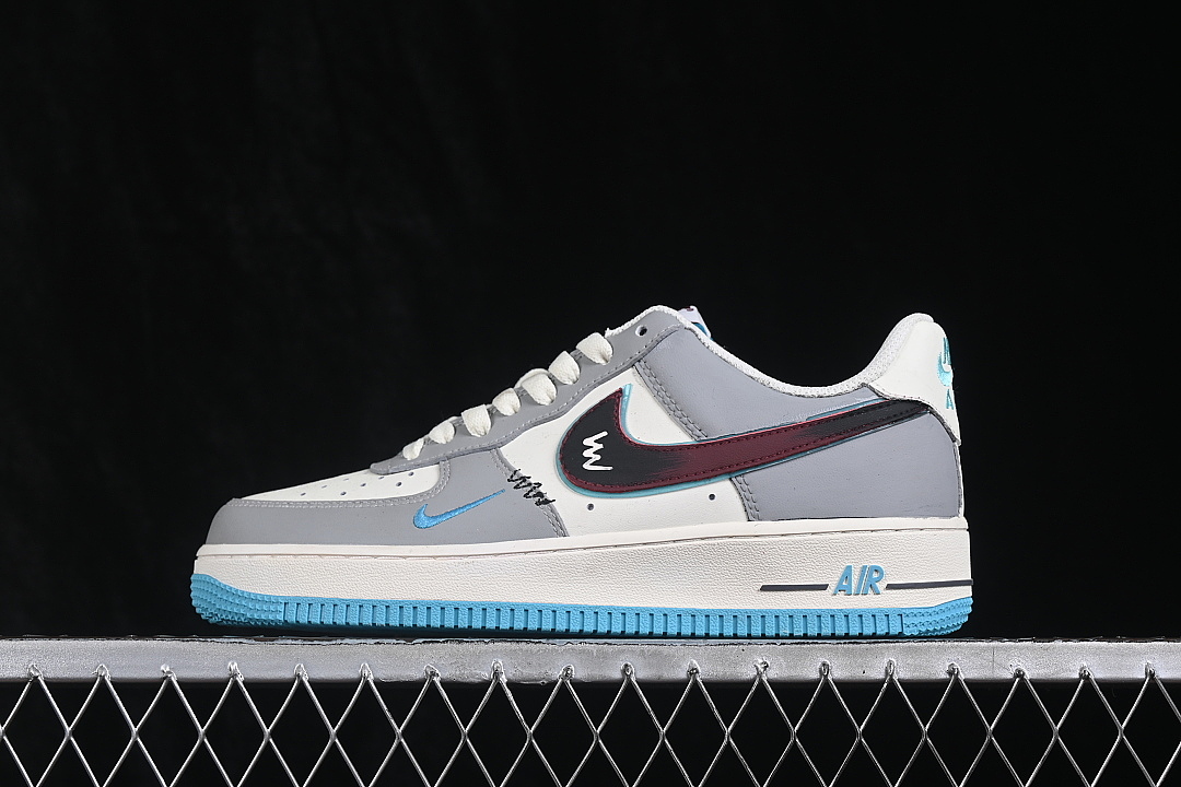 Nike Nike AIR FORCE 1 07 LOW CASUAL SNEAKERS WHITE/GREY/BLUE · LJ8822-616, photo 1