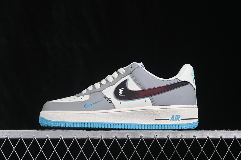 Nike Nike AIR FORCE 1 07 LOW CASUAL SNEAKERS WHITE/GREY/BLUE · LJ8822-616, photo 1
