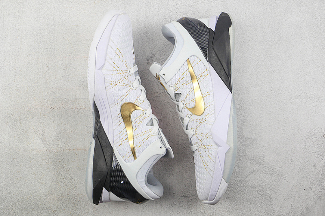 Nike [511371-100]-[ZOOM KOBE 7 SYSTEM ELITE HOME WHITE/METALLIC GOLD-BLACK-NATURAL GREY]-[MAN:40-46] - Image 2