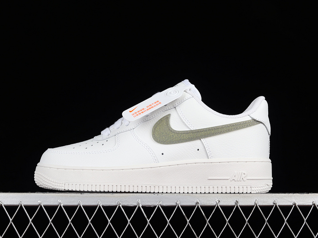 Nike [DH4407-101]-[AIR FORCE 1 LOW GLITTER SWOOSH SUMMIT WHITE/GREY FOG/DUSTY SAGE]-[UNISEX:36-45], photo 1