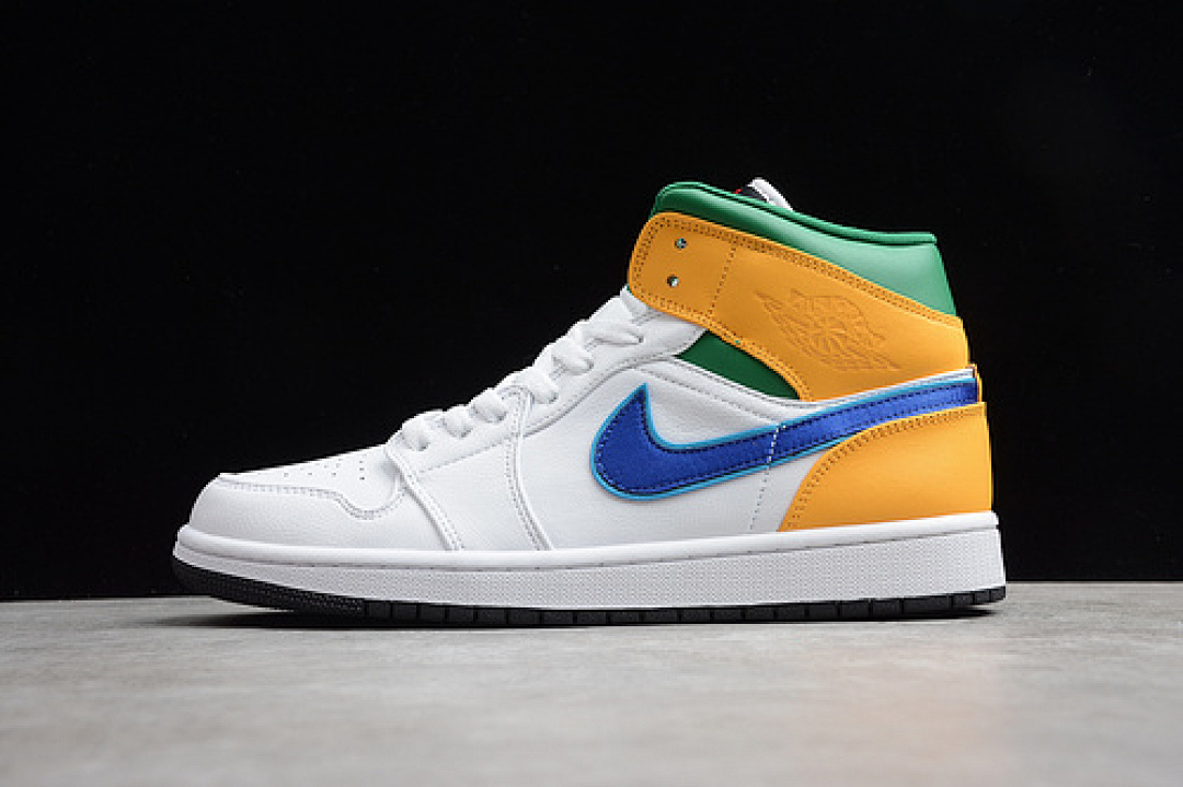 Jordan AIR Jordan 1 MID THREE PEAT WHITE/COURT PURPLE · 554725-128, photo 1