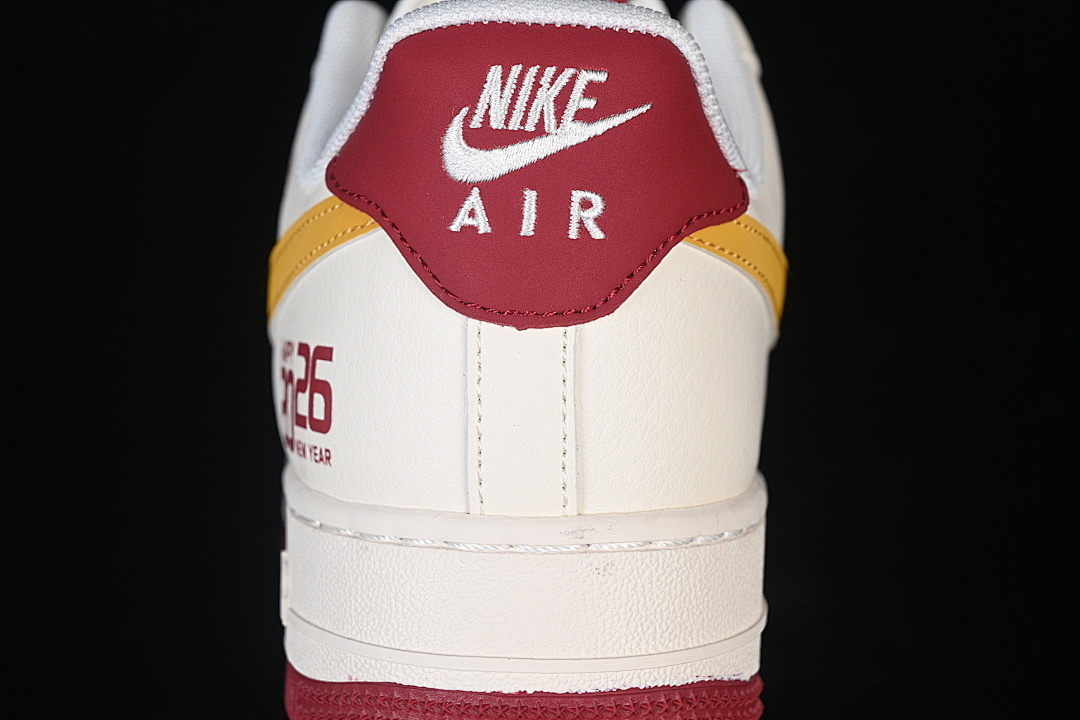 Nike [JP2026-152]-[AIR FORCE 1 07 LOW WHITE/BLACK/YELLOW/WINE RED]-[WOMAN:36-39]-[MAN:40-45] - Image 7