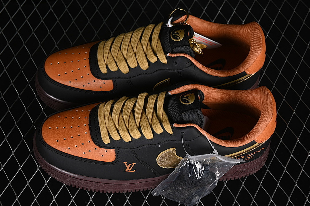 Nike [FV3694-101]-[AIR FORCE 1 07 LOW BLACK/ORANGE/GOLD]-[WOMAN:36-39]-[MAN:40-45] - Image 11