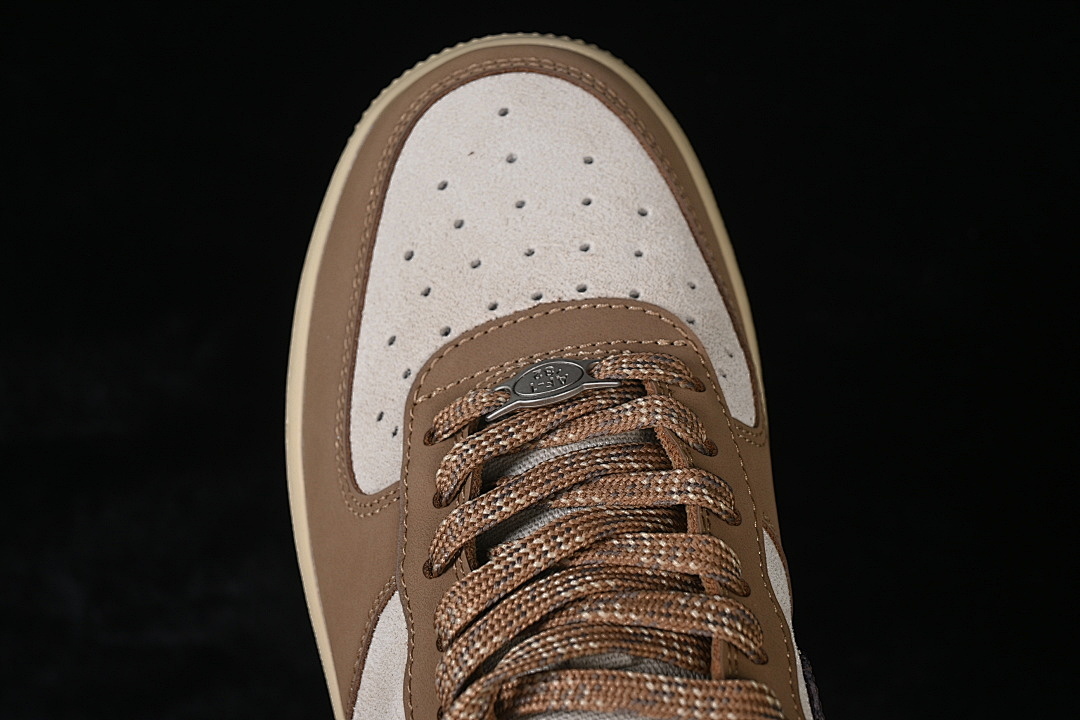 Nike [IO9803-200]-[AIR FORCE 1 07 LOW CASUAL SHOES WHITE/BROWN/APRICOT]-[WOMAN:36-39]-[MAN:40-45] - Image 9