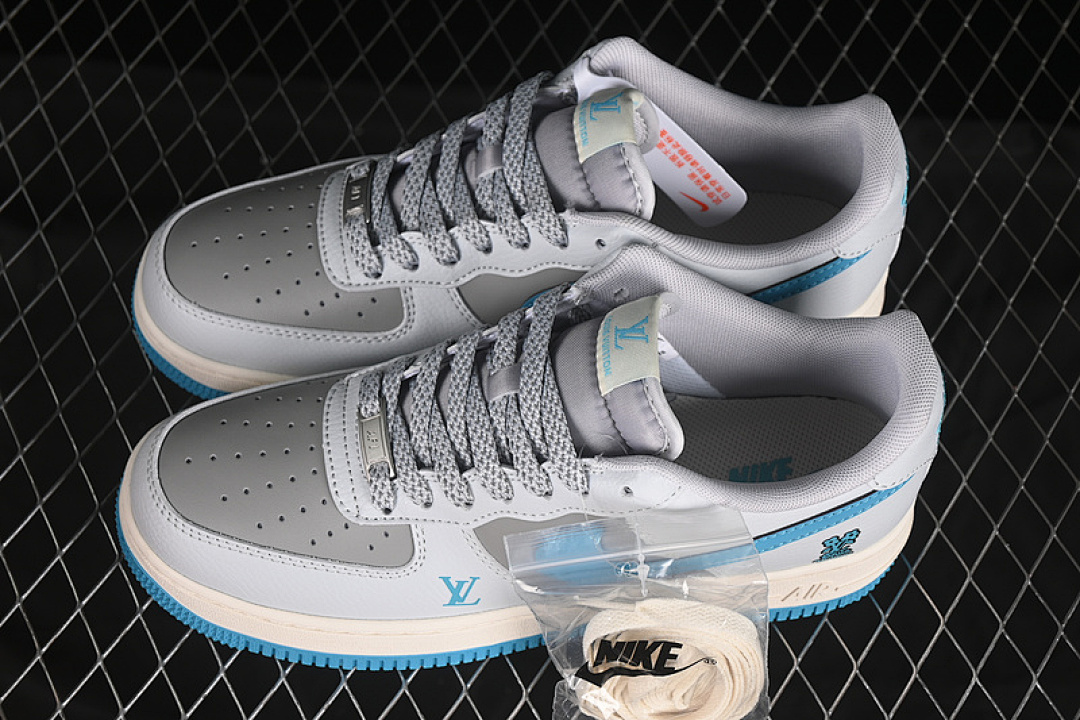 Nike [JJ2508-704]-[AIR FORCE 1 07 LOW LV WHITE/GREY/BLUE]-[WOMAN:36-39]-[MAN:40-45] - Image 12