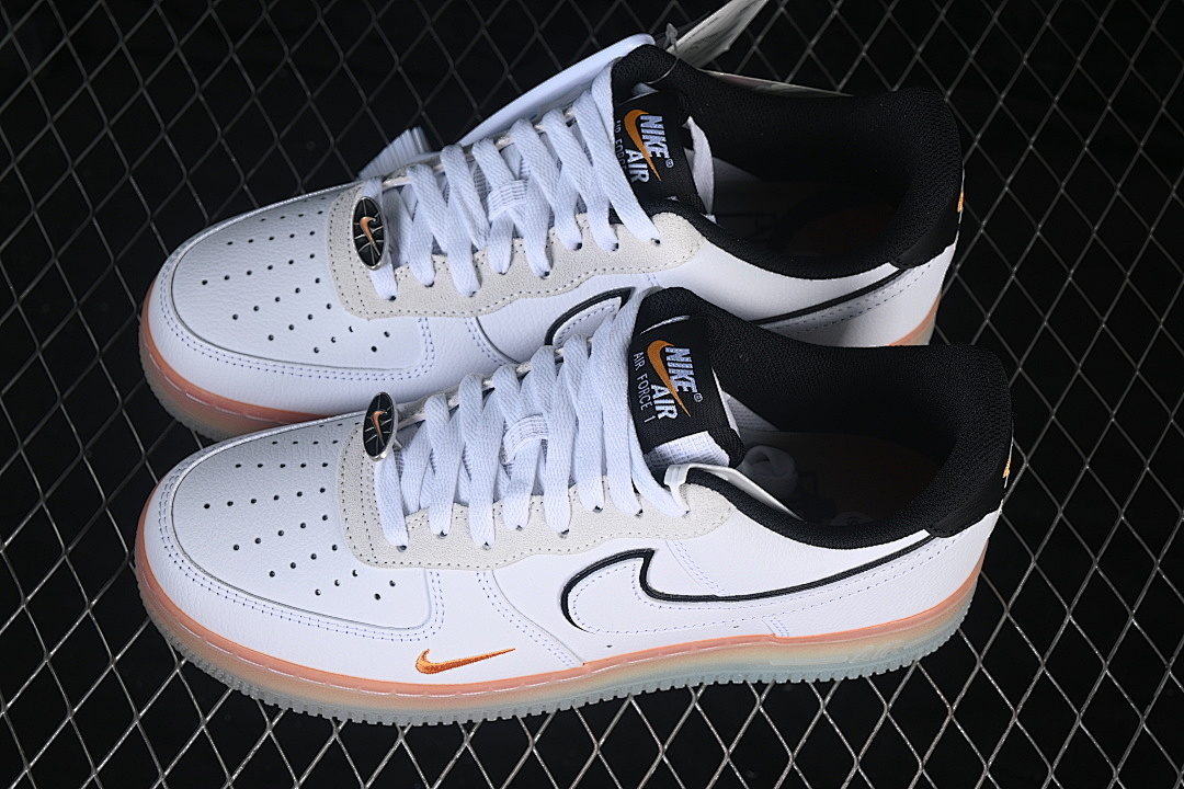 Nike [IQ0228-100]-[AIR FORCE 1 LOW WHITE/BLACK/ORANGE PEEL/WHITE]-[WOMAN:36-39]-[MAN:40-45] - Image 11