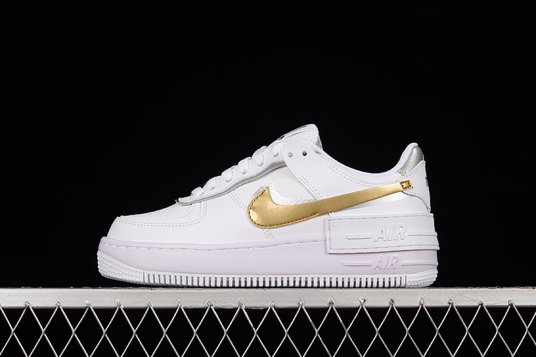 Nike Nike AIR FORCE 1 SHADOW WHITE/METALLIC GOLD/METALLIC SILVER · DM3064-100, photo 1