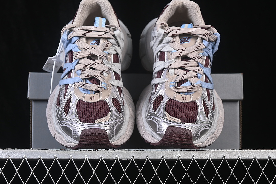 Balenciaga [W3XTL2940]-[3XL INTERLACE TRENDY RUNNING SHOES WINE RED/SILVER]-[WOMAN:35-39]-[MAN:40-46] - Image 14