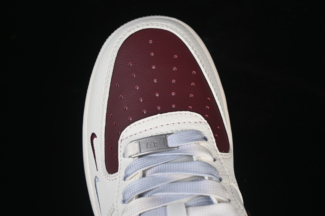 Nike [QW5606-268]-[AIR FORCE 1 07 LOW CASUAL SNEAKERS GREY/WINE RED/WHITE]-[WOMAN:36-39]-[MAN:40-45] - Image 9