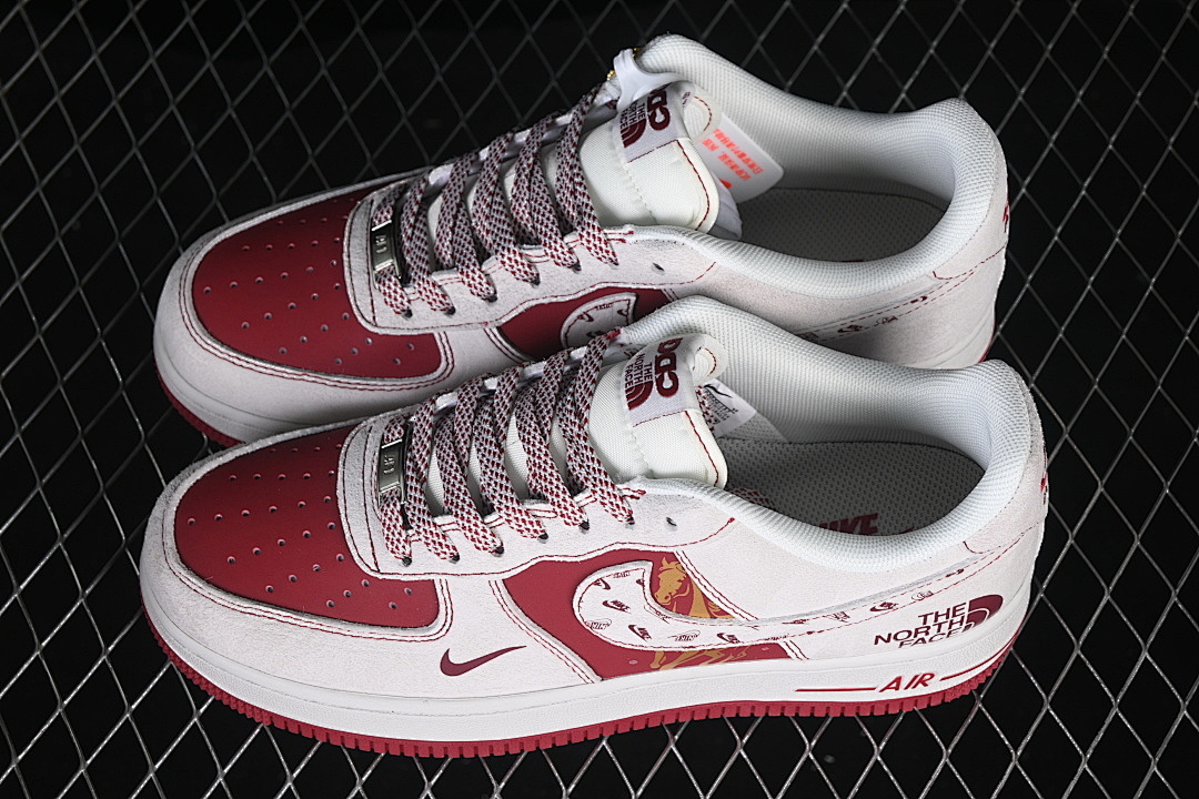 Nike [JP2026-137]-[AIR FORCE 1 07 LOW CASUAL SNEAKERS WHITE/RED/GOLD]-[WOMAN:36-39]-[MAN:40-45] - Image 11