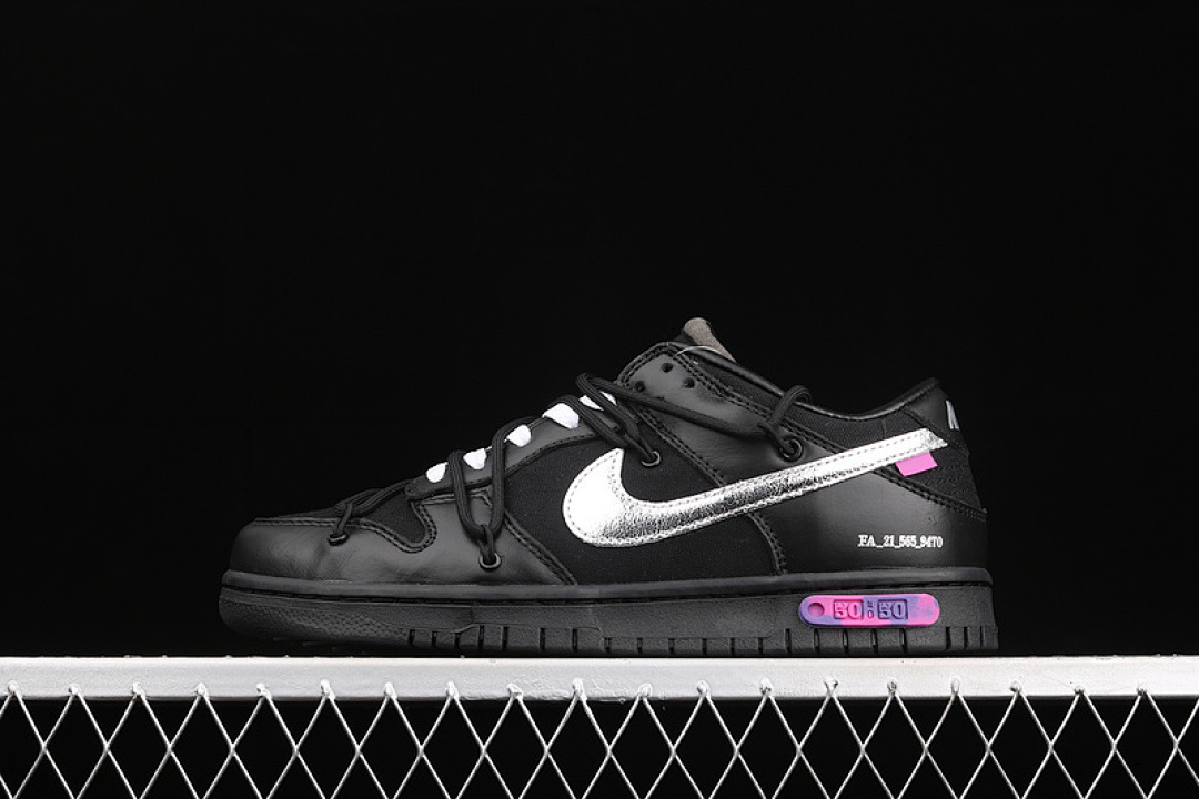 Off-White Nike Off-White [DM1602-001]-[OW X SB DUNK LOW THE 50 BLACK/BLACK/SILVER]-[WOMAN:36-39]-[MAN:40-47.5], photo 1