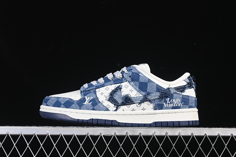 Nike DUNK LOW TOP CASUAL SNEAKERS NAVY BLUE/WHITE · YF9511-900, photo 1