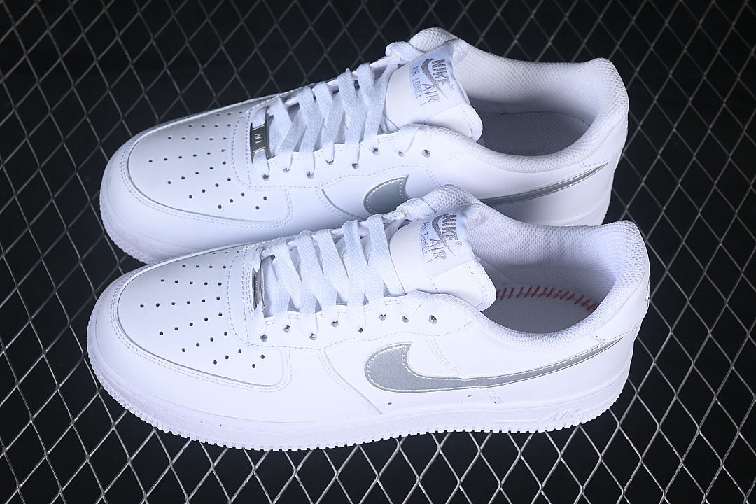 Nike [FJ4146-134]-[AIR FORCE 1 07 LOW CASUAL SNEAKERS WHITE/SILVER]-[WOMAN:36-39]-[MAN:40-45] - Image 10