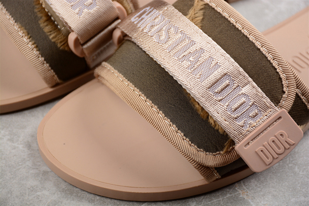 Dior [EMBROIDERED VELCRO PATCH SLIPPERS BROWN/GREEN]-[WOMAN:35-40] - Image 6
