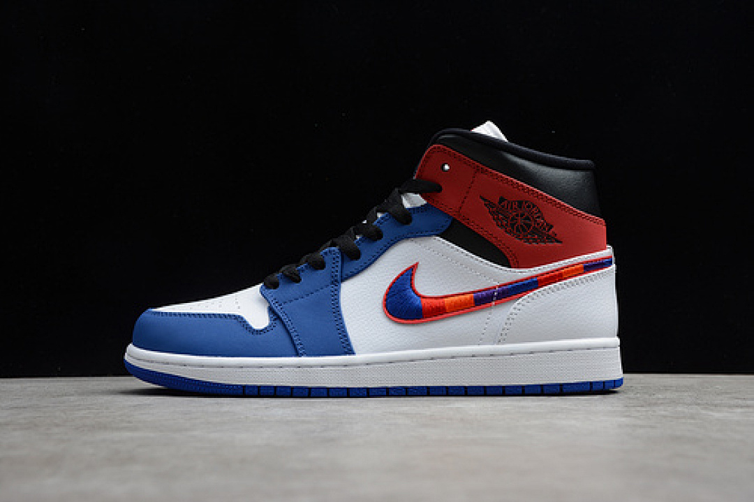 Jordan [852542-146]-[AIR JORDAN 1 MID SE WHITE/BLUE/RED-BLACK]-[WOMAN:35.5-39]-[MAN:40-46], photo 1