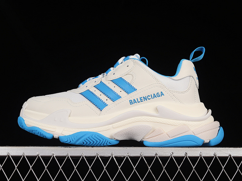 A*D X Balenciaga TRIPLE S SNEAKERS WHITE/WHITE/BLUE · W5RB20513, photo 1