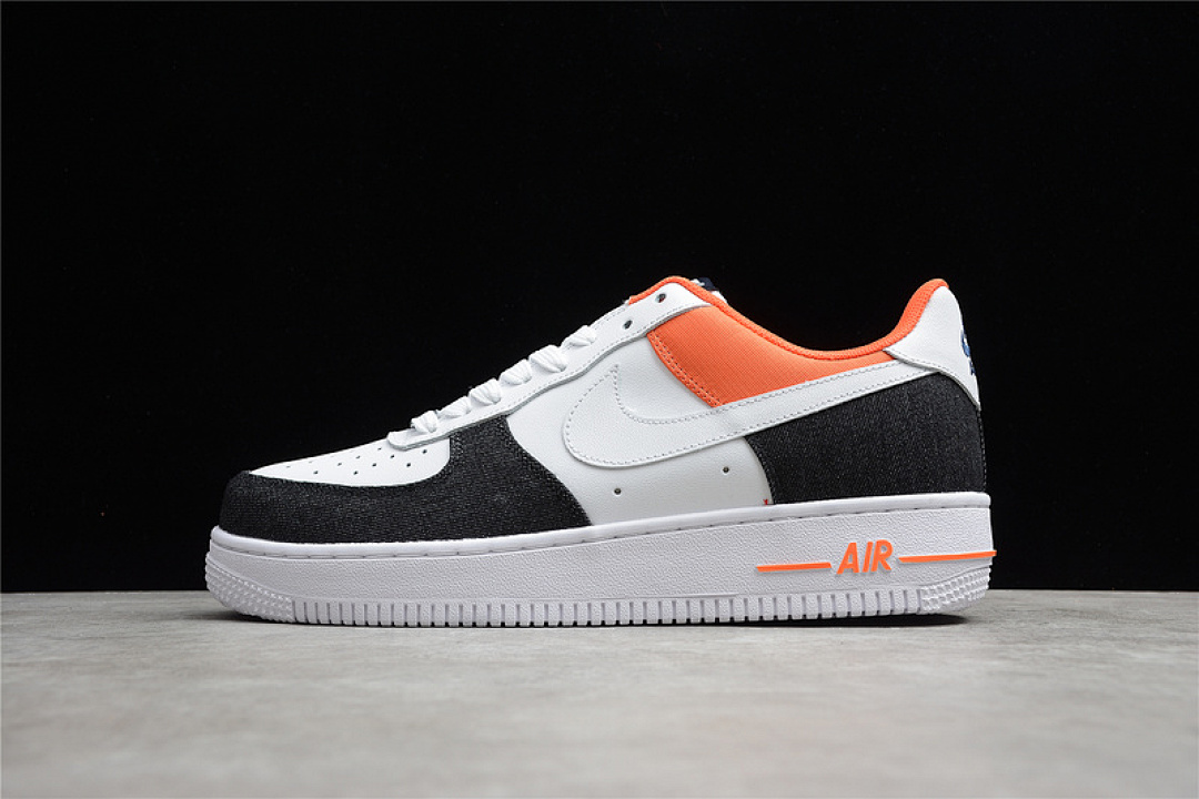 Nike [DJ5174-100]-[AIR FORCE 1 LOW USA DENIM WHITE/BLACK/ORANGE]-[WOMAN:36-39]-[MAN:40-45], photo 1