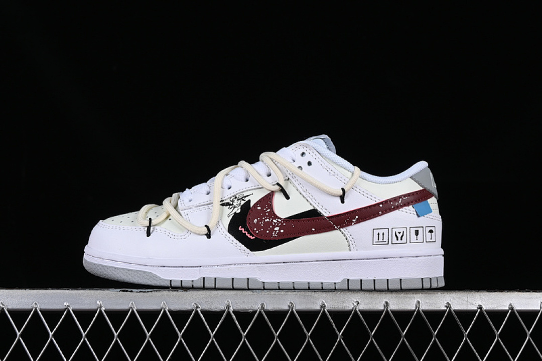 Nike DUNK LOW SB WHITE/BLACK/BEIGE/RED · DH9765-102, photo 1