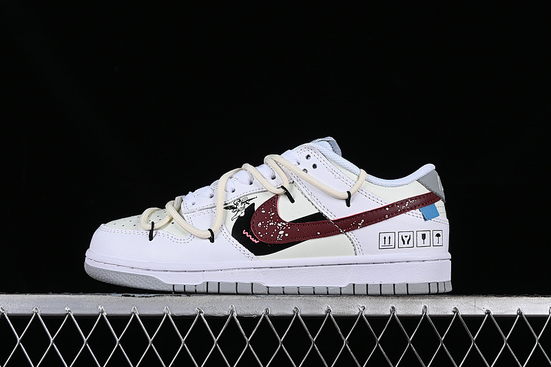 Nike DUNK LOW SB WHITE/BLACK/BEIGE/RED · DH9765-102, photo 1