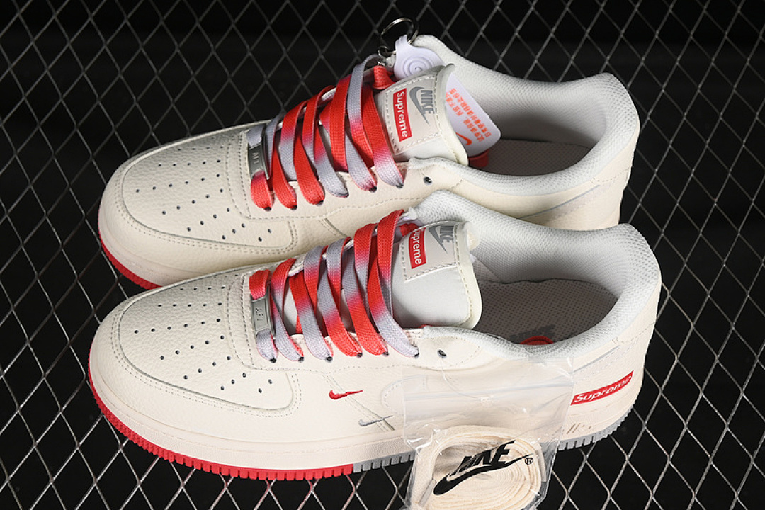 Nike [XX3168-157]-[AIR FORCE 1 07 LOW SUPREME WHITE/GREY/RED]-[WOMAN:36-39]-[MAN:40-45] - Image 11
