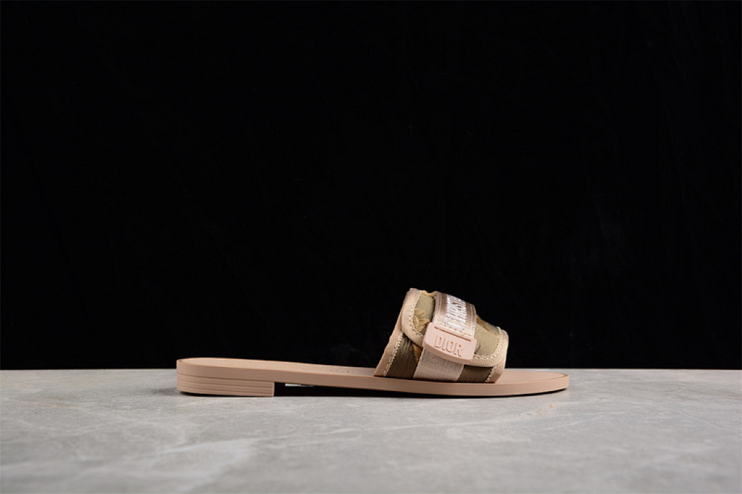 Dior [EMBROIDERED VELCRO PATCH SLIPPERS BROWN/GREEN]-[WOMAN:35-40] - Image 2