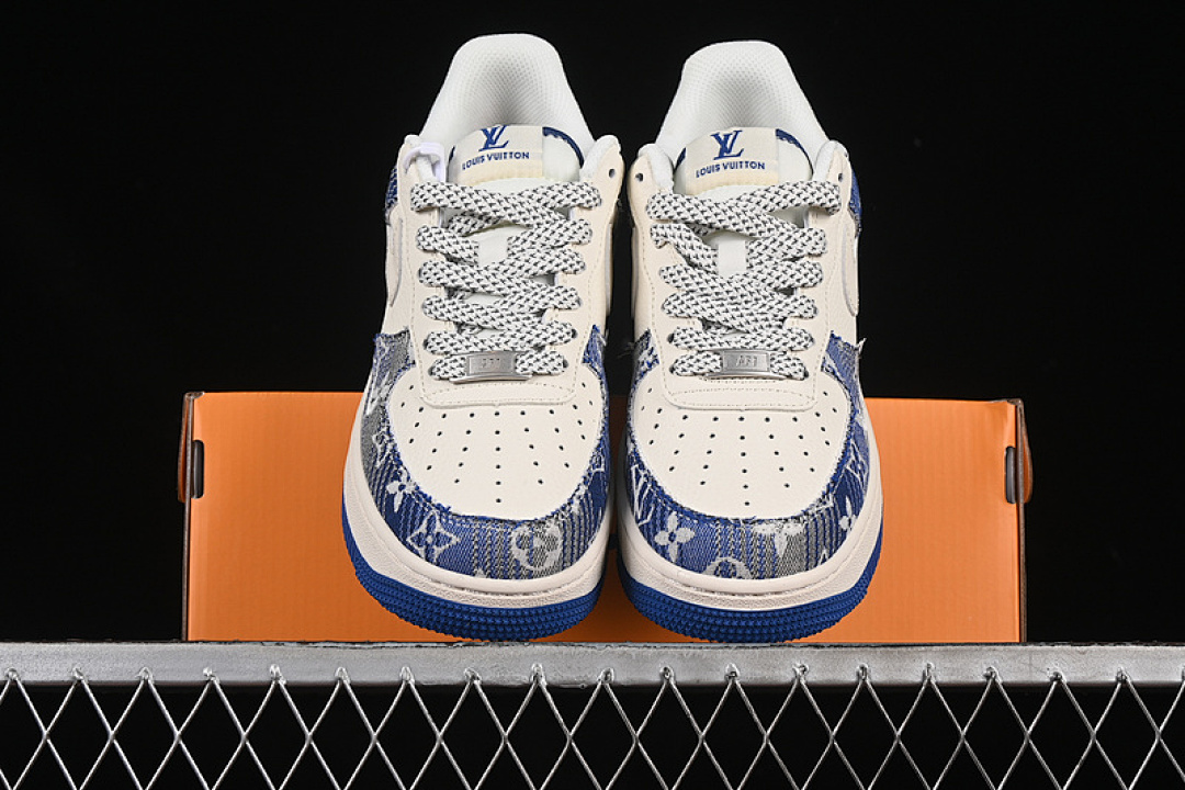 Nike [XS1958-586]-[AIR FORCE 1 07 LOW WHITE/GREY/BLUE]-[WOMAN:36-39]-[MAN:40-45] - Image 13