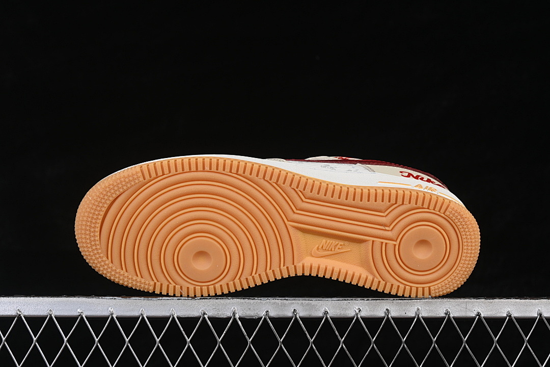 Nike [NH0601-519]-[AIR FORCE 1 07 LOW CASUAL SNEAKERS WHITE/BROWN/RED]-[WOMAN:36-39]-[MAN:40-45] - Image 15
