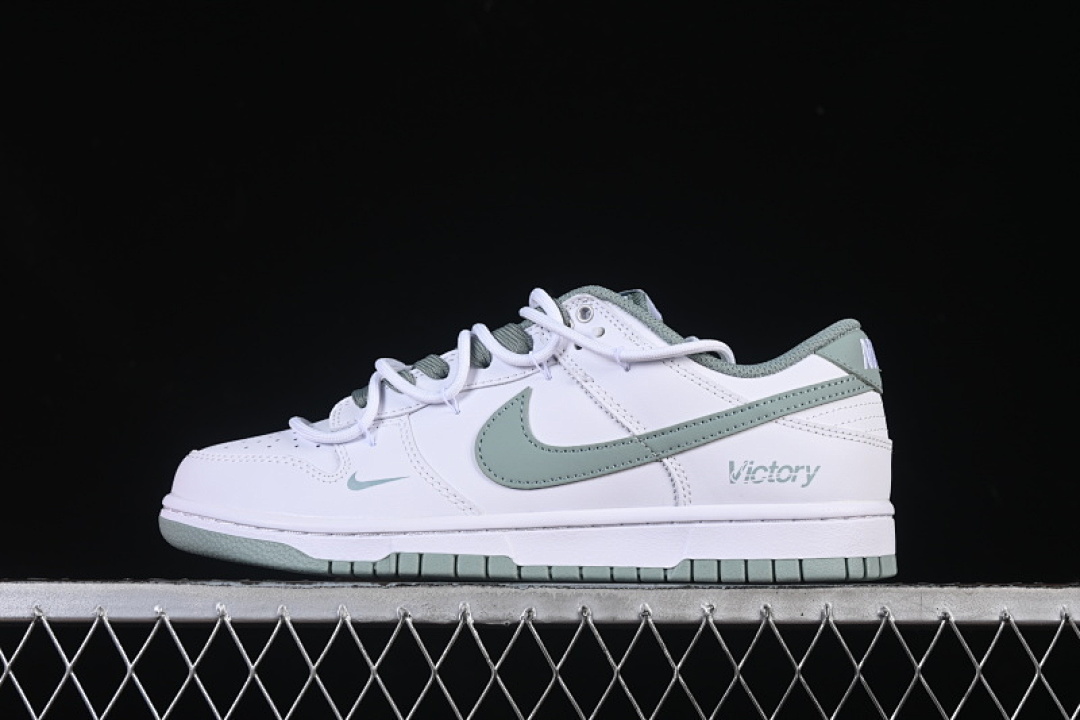 Unbranded [WG0528-102]-[DUNK LOW JUST DO IT TOP CASUAL SNEAKERS WITH LACES WHITE/GREEN]-[MAN:40-46], photo 1