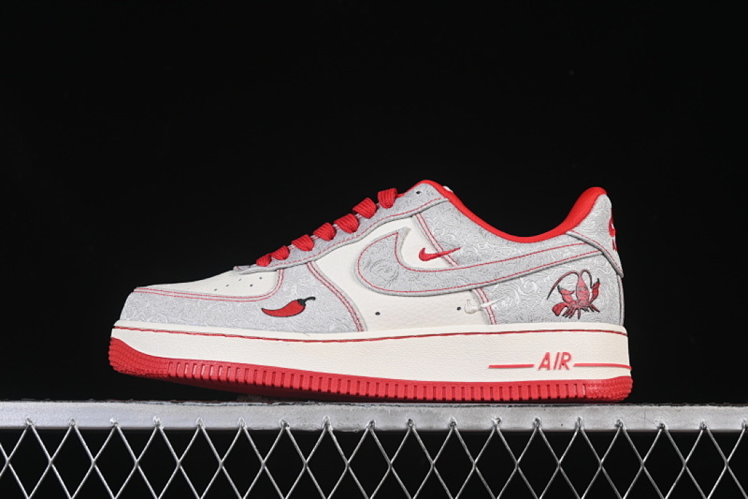 Nike [ZD1988-004]-[AIR FORCE 1 07 LOW WHITE/GREY/RED]-[WOMAN:36-39]-[MAN:40-45] - Image 2