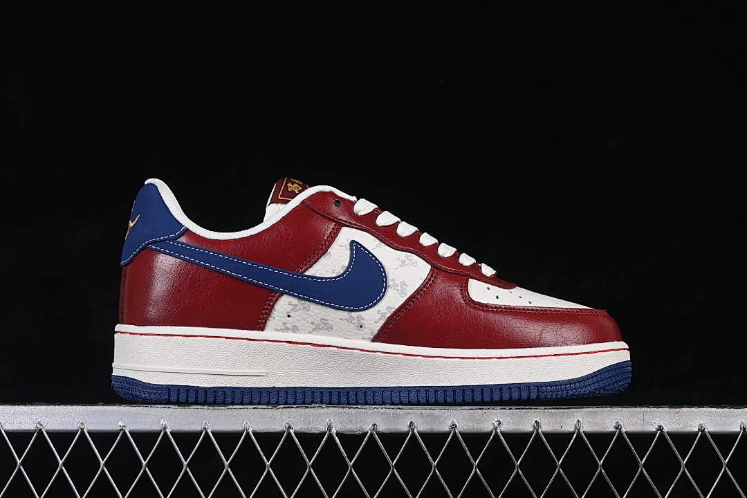 Nike [FV4921-600]-[AIR FORCE 1 07 LOW CASUAL SNEAKERS WHITE/WINE RED/BLUE]-[WOMAN:36-39]-[MAN:40-45] - Image 16