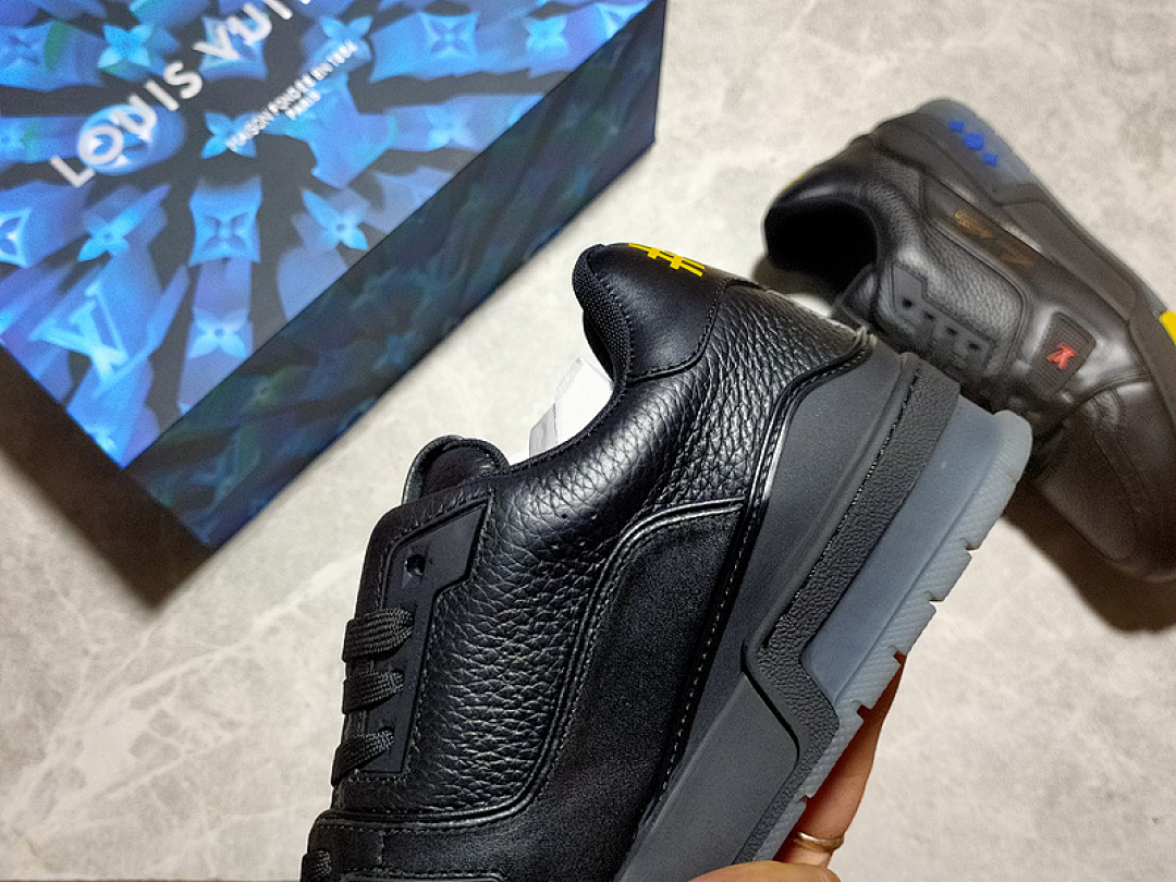 Louis Vuitton [L*V 2021 TRAINER SNEAKERS BLACK/YELLOW/BLUE]-[MAN:38-45] - Image 6
