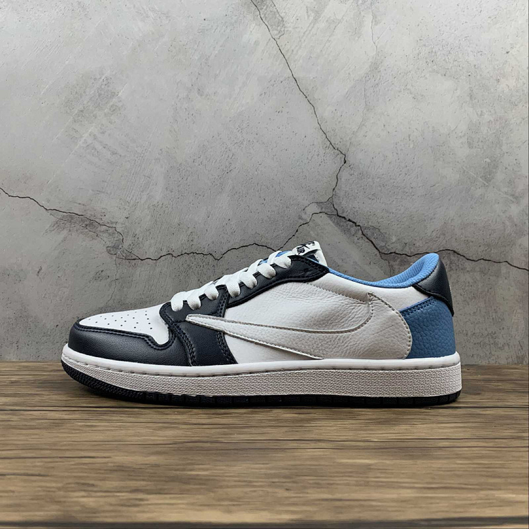 Jordan TRAVIS SCOTT FRAGMENT DESIGN X AIR Jordan 1 LOW WHITE/NAVY/BLUE · CQ4278-001, photo 1