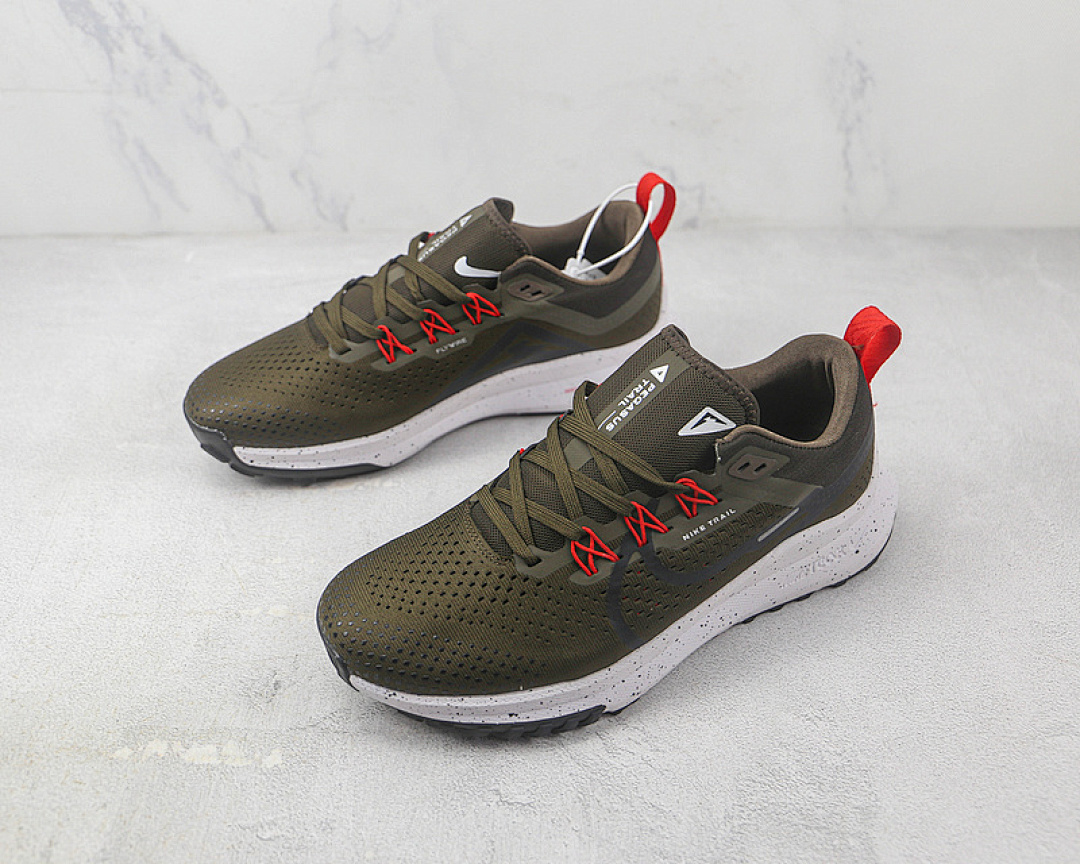 Nike [DJ6159-602]-[REACT PEGASUS TRAIL 4 DARK GREEN/WHITE/RED]-[MAN:40-45] - Image 4