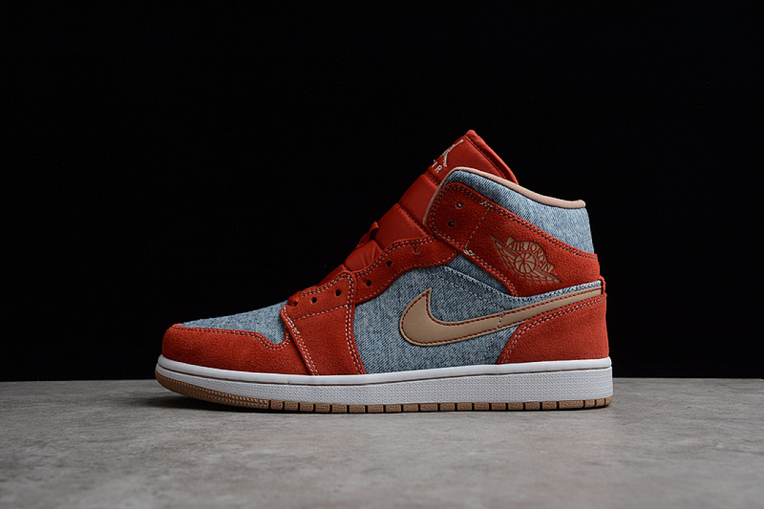 Jordan [DM4352-600]-[CJ AIR JORDAN 1 MID DENIM RED CINNABAR/HEMP/WHITE]-[MAN:40-46], photo 1